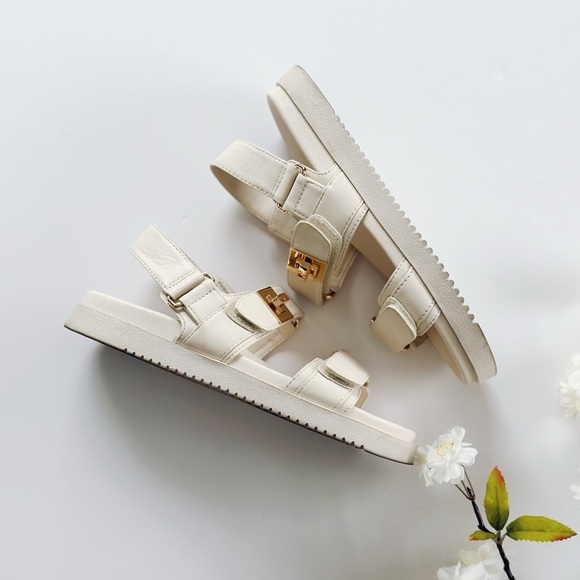 Steve Madden Mona Bone Leather Multi Strap Sandals Shoe Comfortable Size 5 - Picture 4 of 10